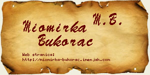 Miomirka Bukorac vizit kartica